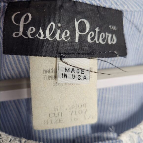 VINTAGE 80s sleeveless pinstripe‎ drop waist lace collar midi dress volup 1X - Picture 7 of 11